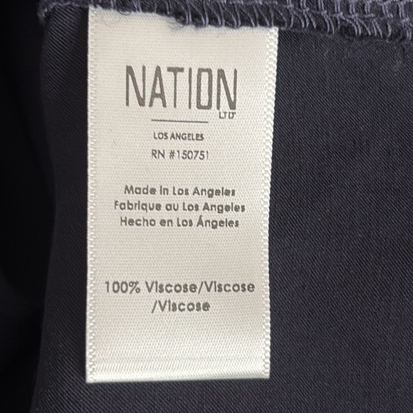 Nation LTD Short Sleeve Crew Neck Viscose Top in Deep Blue - Size Medium - Picture 5 of 6